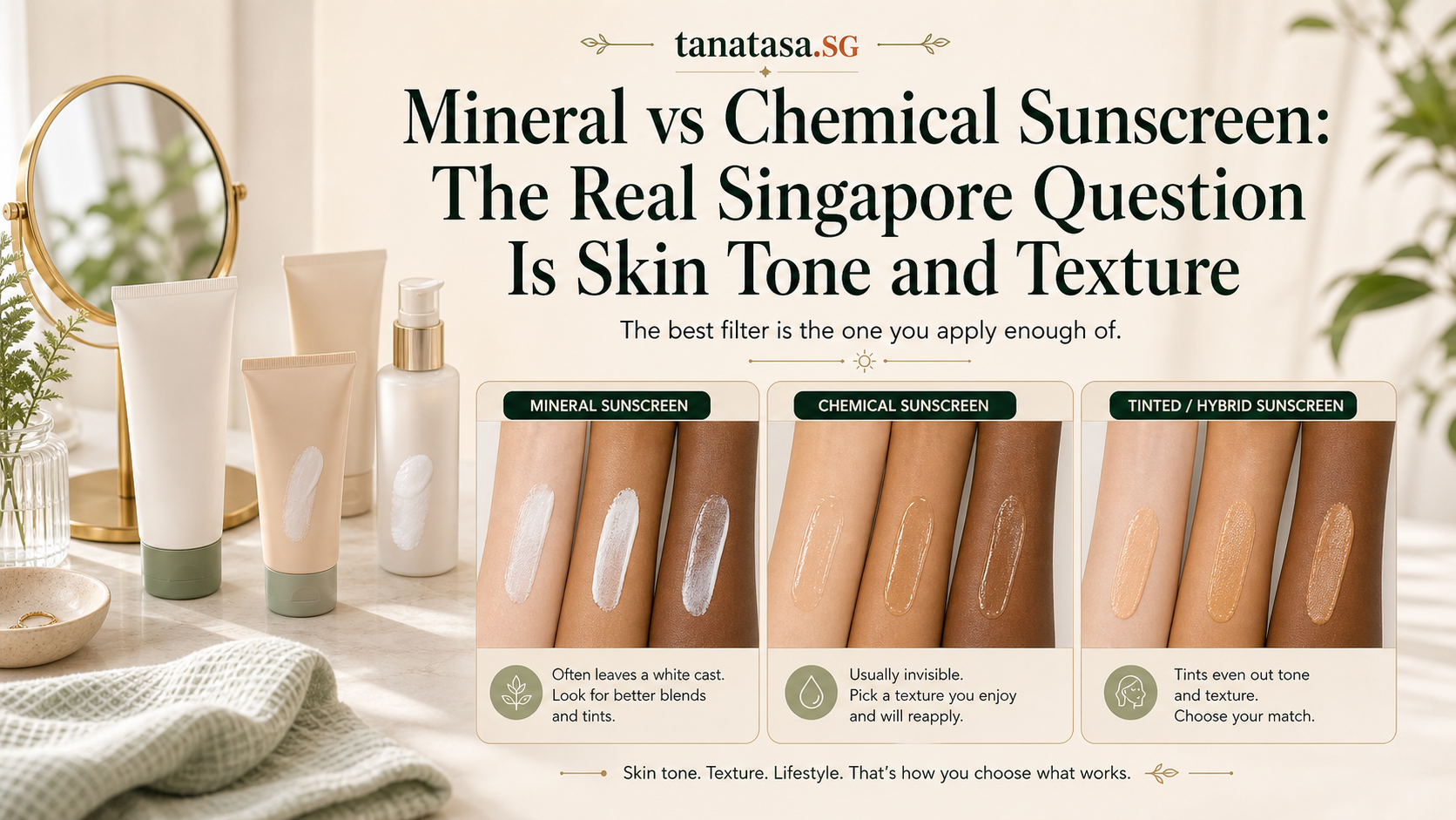 Mineral vs Chemical Sunscreen: The Real Singapore Question Is Skin Tone and Texture