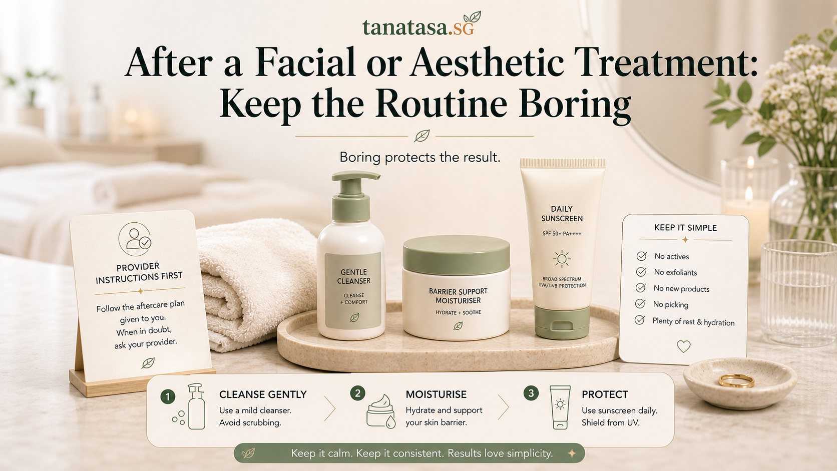 After a Facial or Aesthetic Treatment: Keep the Routine Boring